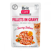 Brit Care Cat Adult Savory Salmon Fillets in Gravy Консервы для взрослых кошек с лососем в соусе