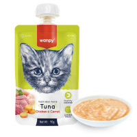 Wanpy Tuna Chicken & Carrot Жидкий корм для кошек крем-суп с курицей и тунцом