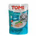 TOMi Salmon in Egg Jelly Консерви для дорослих кішок з лососем у яєчному желе у павуку
