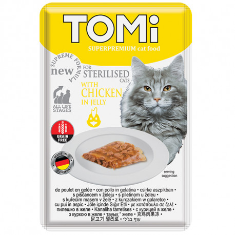 TOMi Sterilised Chicken in Jelly Консерви для стерилізованих кішок з куркою в желе