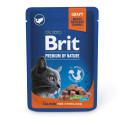 Brit Premium Cat Adult Pouch Консерви для стерилізованих кішок з лососем у соусі