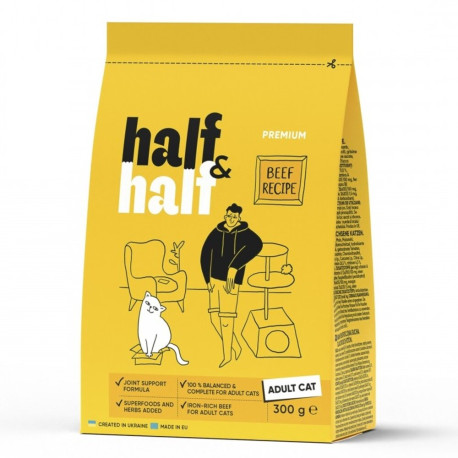 Half&Half Adult Cat Beef Сухий корм для дорослих кішок з яловичиною