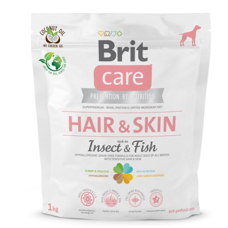 Brit Care Grain-Free Dog Insect Fish Беззерновой сухой корм для взрослых собак для красоты кожи и шерсти
