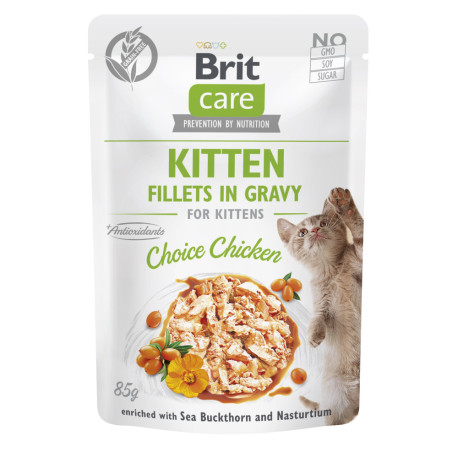 Brit Care Cat Kitten Choice Chicken Fillets in Gravy Консервы для котят с курицей в соусе