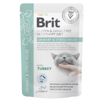 Brit GF Veterinary Diets Cat Urinary and Stress Relief Лікувальні консерви для дорослих кішок з індичкою