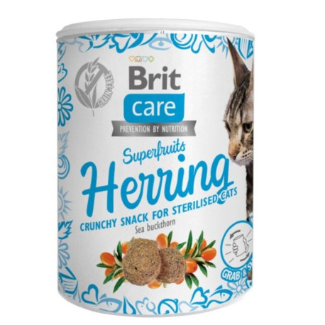 Brit Care Cat Snack Superfruits Herring Ласощі для дорослих кішок з оселедцем