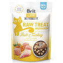 Brit Raw Treat Hair & Skin Freeze-dried Лакомства для кошек для кожи и шерсти с рыбой и индейкой