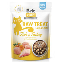 Brit Raw Treat Hair & Skin Freeze-dried Лакомства для кошек для кожи и шерсти с рыбой и индейкой