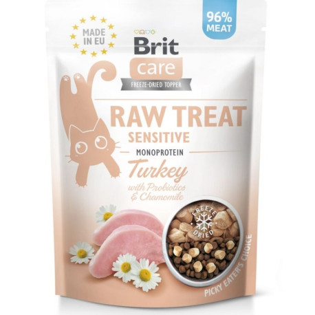 Brit Raw Treat Sensitive Freeze-dried Лакомства для кошек с чувствительным пищеварением с индейкой