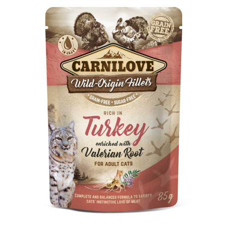 Carnilove Cat Adult Pouch Turkey and Valerian Root Консерви для дорослих кішок з індичкою та валеріаною