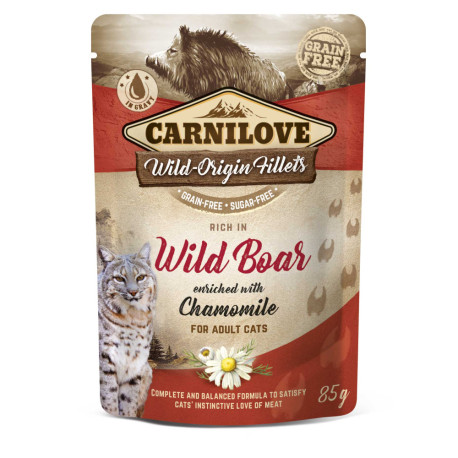 Carnilove Cat Adult Pouch Wild Boar and Chamomile Консерви для дорослих кішок з диким кабаном та ромашкою