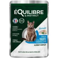 Equilibre & instinct Консервы для взрослых и стерилизованных кошек с форелью, кабачком и чебрецом в соусе