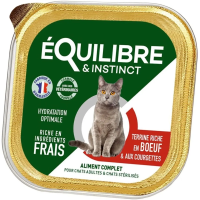 Equilibre & instinct Консервы для взрослых и стерилизованных кошек с говядиной и кабачком паштет