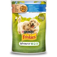 Friskies Dog Junior Консервы для щенков с курицей и морковью кусочки в соусе