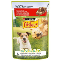Friskies Dog Adult Консервы для ввзрослых собак с говядиной и картофелем кусочки в соусе