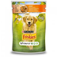 Friskies Dog Adult Консерви для дорослих собак з куркою та морквою шматочки в соусі