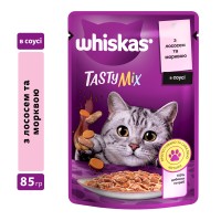 Whiskas TastyMix Консервы для взрослых кошек с лососем и морковью