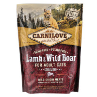 Carnilove Cat Adult Lamb and Wild Boar Sterilised Беззерновой сухой корм для стерилизованных кошек с ягненком и диким кабаном