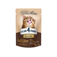 Club 4 Paws Premium Selection Консерви для дорослих кішок з оселедцем та салакою в желе