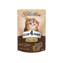 Club 4 Paws Premium Selection Консервы для взрослых кошек с кроликом и индейкой в соусе