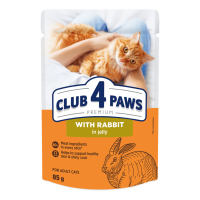 Club 4 Paws Premium Консервы для взрослых кошек с кроликом в желе