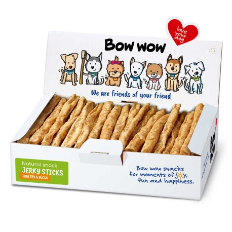 Bow wow Jerky Sticks Лакомства для собак натуральные палочки с мясом птицы и юкки