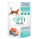 Optimeal Cat Adult Консервы для взрослых стерилизованных кошек с лососем и черникой в желе