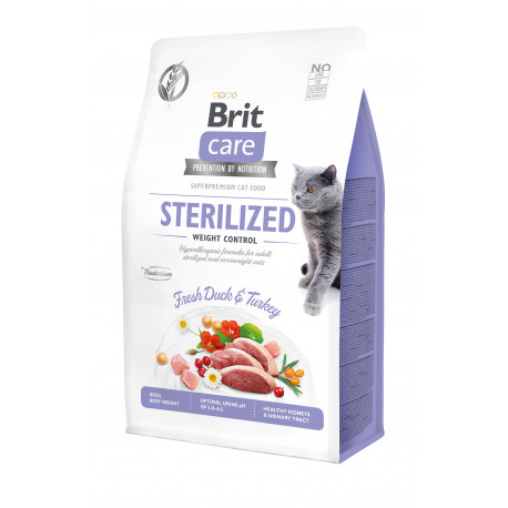 Brit Care Cat Adult Grain-Free Sterilized and Weight Control Беззерновой корм для стерилизованных кошек с ожирением