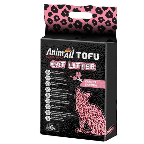 AnimAll Tofu Cat Litter Sakura Гранульований наповнювач, що комкується, із сакурою