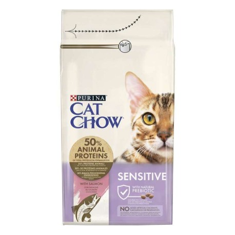 Cat Chow Sensetive Сухий корм для дорослих кішок з лососем