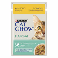 Cat Chow Hairball Консерви для виведення вовни у кішок з куркою та зеленою квасолею в желе