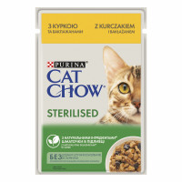 Cat Chow Sterilised Консервы для стерилизованных кошек с курицей и баклажанами в желе
