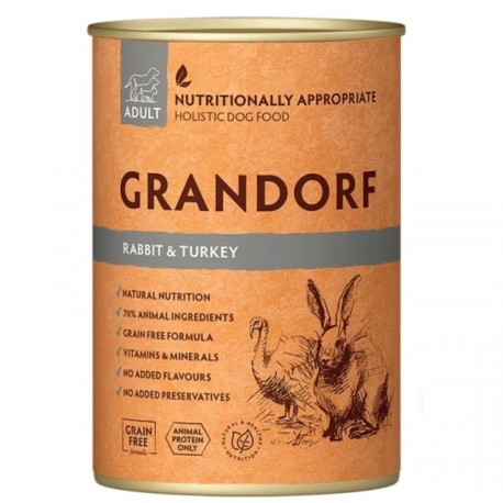 Grandorf Dog Adult Rabbit & Turkey Консерви для дорослих собак з м'ясом кролика та індичкою