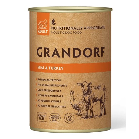 Grandorf Dog Adult Veal & Turkey Консервы для взрослых собак с телятиной и индейкой