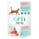 Optimeal Cat Adult Беззернові консерви для дорослих кішок з чутливим травленням з ягнятком та індичкою в соусі