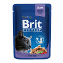 Brit Premium Cat Adult Pouch Консервы для взрослых кошек с треской в соусе