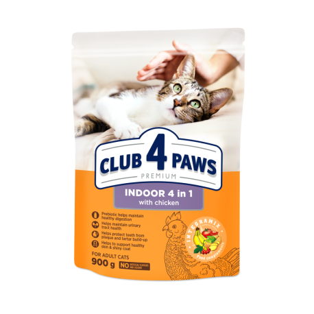 Club 4 Paws Premium Indoor 4 in 1 Сухий корм для дорослих кішок, що живуть у приміщенні