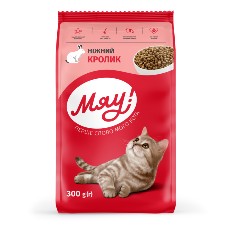 Мяу Сухой корм для взрослых кошек с кроликом