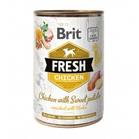 Brit Fresh Chicken with Sweet Potato Консервы для взрослых собак с курицей и бататом