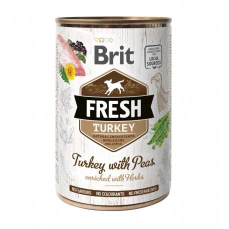 Brit Fresh Turkey with Peas Консервы для взрослых собак с индейкой и горохом