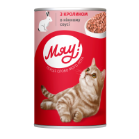Мяу Консервы для взрослых кошек с кроликом в соусе