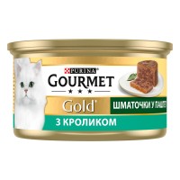 Gourmet Gold Консервы для взрослых кошек с кроликом кусочки в паштете