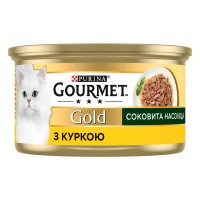 Gourmet Gold Консерви для дорослих кішок соковита насолода з куркою