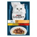 Gourmet Perle Консерви для дорослих кішок з куркою та яловичиною у підливі