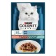 Gourmet Perle Консерви для дорослих кішок з лососем та сайдою у підливі