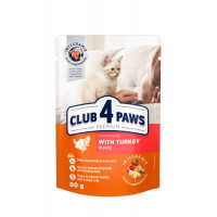 Club 4 Paws Premium Консервы для взрослых кошек с индейкой в желе