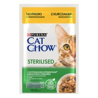 Cat Chow Sterilised Консервы для стерилизованных кошек с курицей и баклажанами в желе