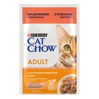 Cat Chow Adult Консервы для взрослых кошек с говядиной и баклажанами в желе