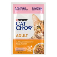 Cat Chow Adult Консервы для взрослых кошек с лососем и зеленой фасолью в желе