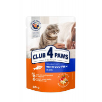 Club 4 Paws Premium Консервы для взрослых кошек с треской в желе